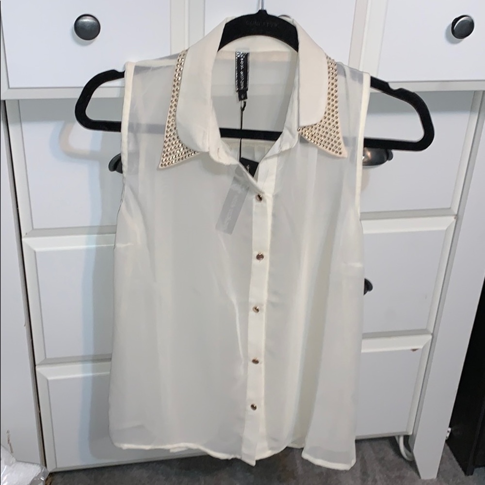 Sheer sleeveless blouse